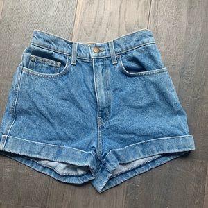 Denim High-Waist Cuff Short